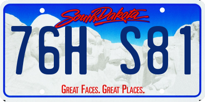 SD license plate 76HS81