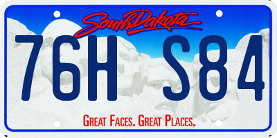 SD license plate 76HS84