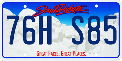 SD license plate 76HS85
