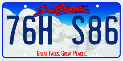 SD license plate 76HS86