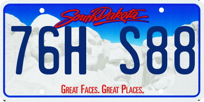 SD license plate 76HS88