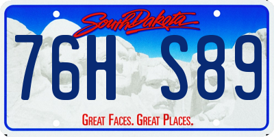SD license plate 76HS89