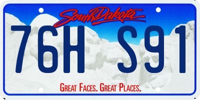 SD license plate 76HS91