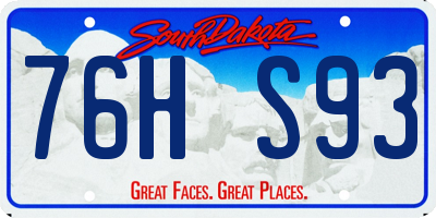 SD license plate 76HS93