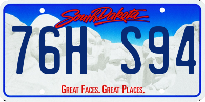 SD license plate 76HS94