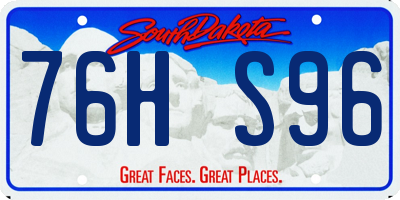 SD license plate 76HS96