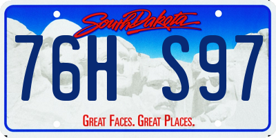 SD license plate 76HS97