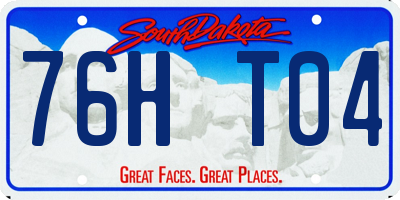 SD license plate 76HT04