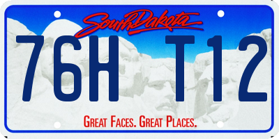 SD license plate 76HT12