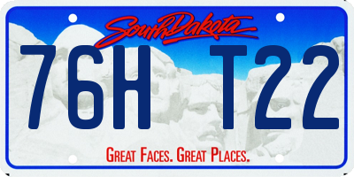 SD license plate 76HT22