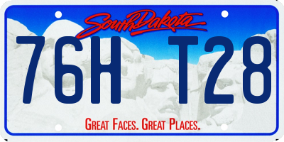 SD license plate 76HT28