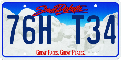 SD license plate 76HT34