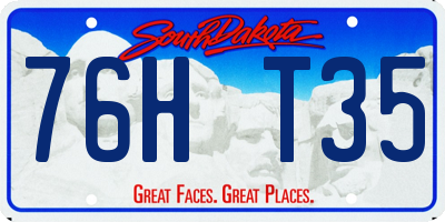 SD license plate 76HT35