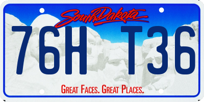 SD license plate 76HT36