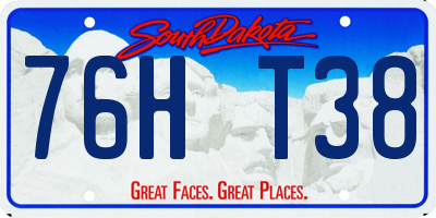 SD license plate 76HT38