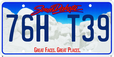 SD license plate 76HT39