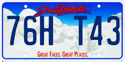 SD license plate 76HT43