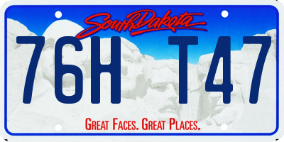 SD license plate 76HT47