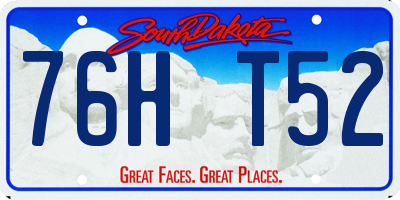 SD license plate 76HT52