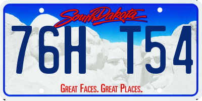 SD license plate 76HT54