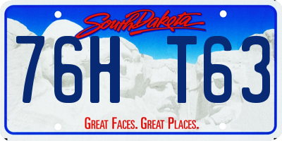 SD license plate 76HT63