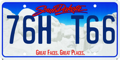 SD license plate 76HT66