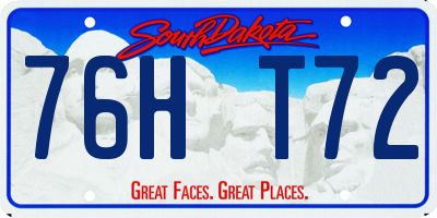 SD license plate 76HT72