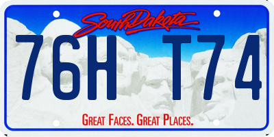 SD license plate 76HT74
