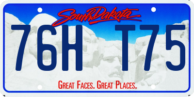 SD license plate 76HT75