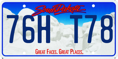 SD license plate 76HT78