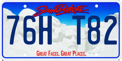 SD license plate 76HT82