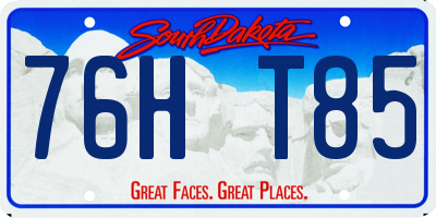 SD license plate 76HT85