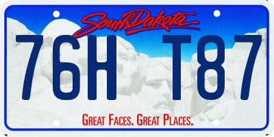 SD license plate 76HT87