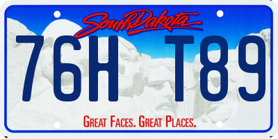 SD license plate 76HT89