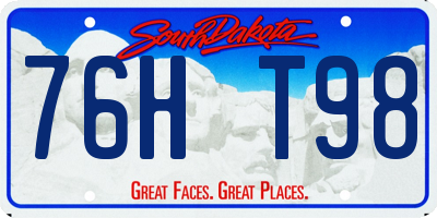 SD license plate 76HT98