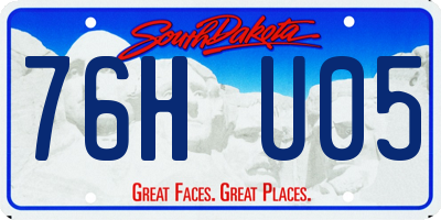 SD license plate 76HU05