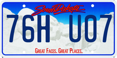SD license plate 76HU07