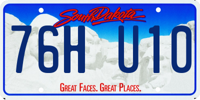 SD license plate 76HU10