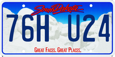 SD license plate 76HU24