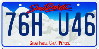 SD license plate 76HU46
