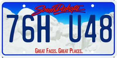 SD license plate 76HU48