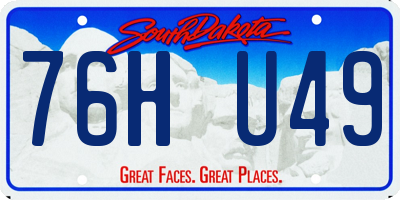 SD license plate 76HU49