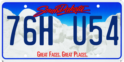 SD license plate 76HU54