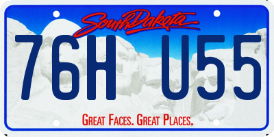 SD license plate 76HU55