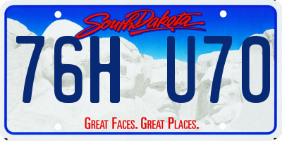 SD license plate 76HU70
