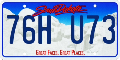 SD license plate 76HU73