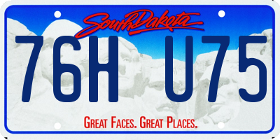 SD license plate 76HU75