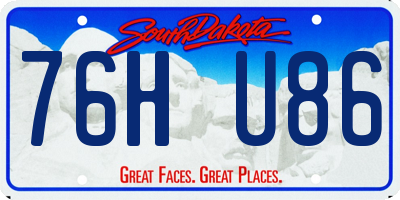 SD license plate 76HU86