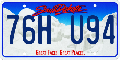 SD license plate 76HU94