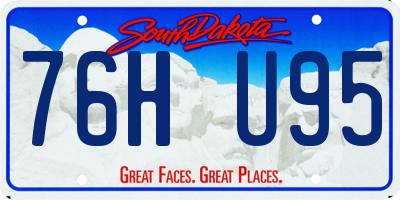 SD license plate 76HU95